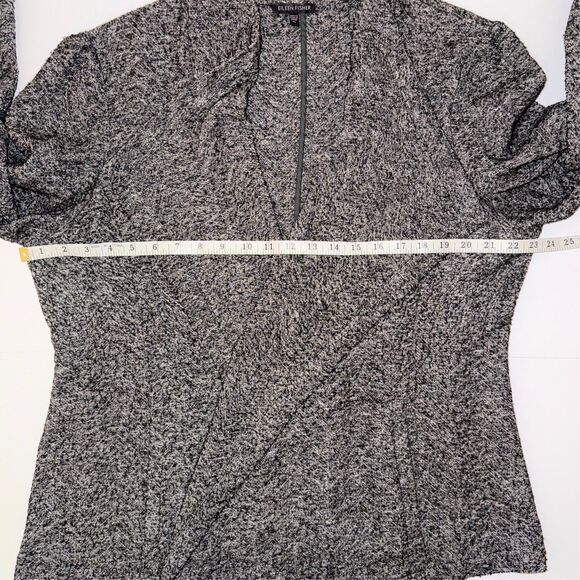 Eileen Fisher Waterfall Cardigan Knit Open Front Drape Jacket HerIngbone Gray XL - Picture 7 of 12